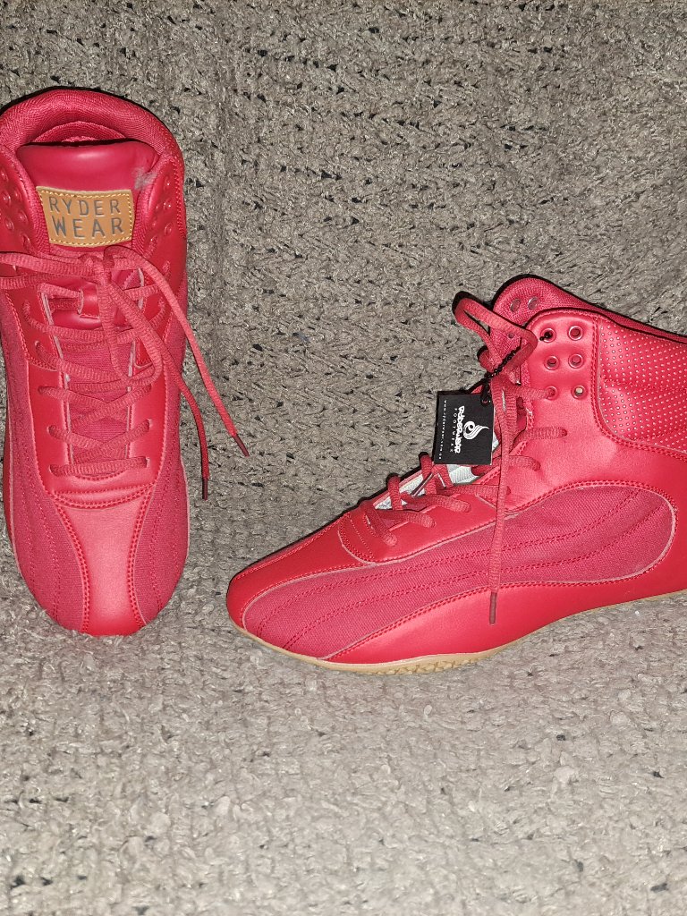 Ryderwear-Red High Top Weightlifting Shoes-D-Mak Block-Sz 11-New With Tag